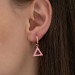 Gms Phosphorescent Pink Triangle Women's Silver Earrings
