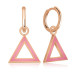 Gms Phosphorescent Pink Triangle Women's Silver Earrings