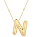 Gold Balloon Letter N Women's Sterling Silver Necklace