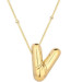Gold Balloon Letter V Women's Sterling Silver Necklace