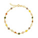 Gms Silver Women's Bracelet With Gold Color Stone