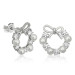 Gms Pearl Ribbon Studded Women's Sterling Silver Earrings
