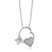 Gms Heart Single Stone Women's Silver Necklace