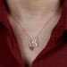 Gms Heart Mother Child Silver Necklace