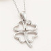 Heart Four Leaf Clover Women's Sterling Silver Necklace