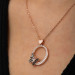 Gms Heart Butterfly Circle Women's Silver Necklace