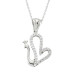 Gms Heart Swan Women's Silver Necklace