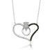 Gms Heart Single Stone Women's Silver Necklace