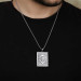 Gms Square Openable Tugra Amulet Men's Silver Necklace