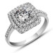 Gms Square Mounted Solitaire Women's Sterling Silver Ring