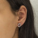 Gms Red Flower Pattern J Women's Sterling Silver Earrings