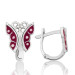 Gms Red Butterfly Children's Silver Earring