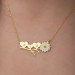 Gms Personalized Heart Daisy Silver Necklace