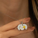 Gms Personalized Daisy Women's Silver Necklace