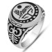 Gms Men's Silver Ring With Wolf Motif