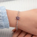 Gms Lilac Lotus Flower Women's Silver Bracelet