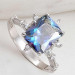 Gms Blue Zircon Stone Silver Women's Ring