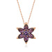 Gms Purple Flower Women's Silver Necklace