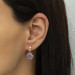 Gms Purple Flower Women's Silver Earrings