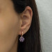 Gms Purple Flower Women's Silver Earrings
