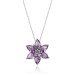 Purple Lotus Flower Women's Sterling Silver Necklace