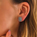 Gms Oval Studded Women's Silver Earrings