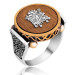 Rosewood Tree Ottoman State Coat Of Arms Men's Silver Ring