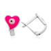 Gms Pink Heart Children's Silver Earring