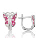 Gms Pink Butterfly Children's Silver Earring