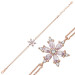 Gms Pink Lotus Flower Women's Silver Bracelet