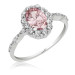 Gms Pink Oval Stone Women's Silver Ring