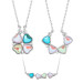 Gms Colorful Openable Clover Women's Silver Necklace