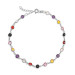 Gms Colorful Stone Silver Women's Anklet