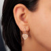 Gms Rose Heart Dangle Women's Sterling Silver Earrings