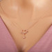 Gms Rose Heart Star Women's Sterling Silver Necklace