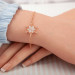 Gms Rose Snow Flower Women's Silver Bracelet