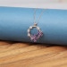 Gms Rose Purple Flower Women's Silver Necklace
