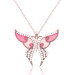 Gms Rose Pink Butterfly Women's Silver Necklace