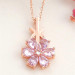 Gms Rose Pink Love Flower Women's Sterling Silver Necklace