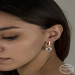 Gms Women's Silver Earrings With White Swarovski Crystal Stones