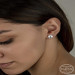 Gms Swarovski Crystal Stone Studded Women's Silver Earrings
