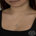 Gms Swarovski Crystal Stone Daisy Women's Silver Necklace