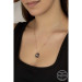 Gms Swarovski Chain Black Diamond Silver Women's Necklace