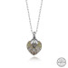 Gms Swarovski Stone Heart Women's Silver Necklace