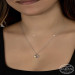 Gms Swarovski Stone Heart Women's Silver Necklace
