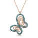 Gms Turquoise Stone Butterfly Women's Silver Necklace
