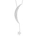 Crescent Star Women's Silver Necklace With Gms Chain