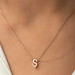 Pb 3D Letter S Silver Women's Necklace