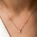 Pb 3D Letter V Silver Women's Necklace