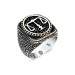 Scales Of Justice Oval Men's Silver Ring